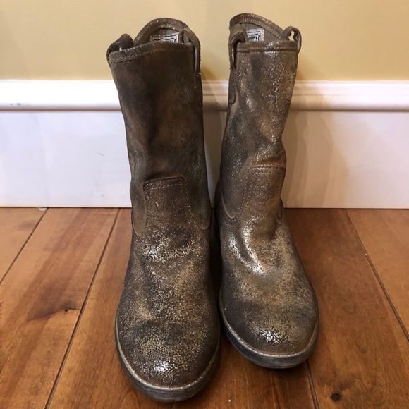 Denim & Supply Gold Crackle Boots size 7 - Picture 2 of 12